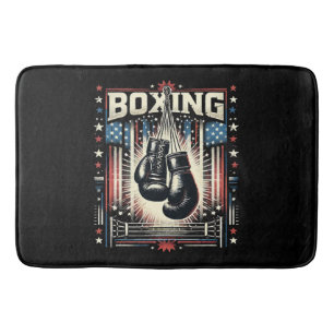 American Flag Boxing Distressed - Boxer Vintage Bo Bath Mat
