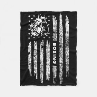American Flag Boxing Distressed - Boxer Vintage Bo Fleece Blanket
