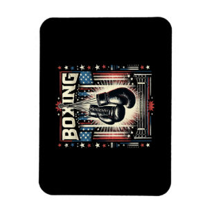 American Flag Boxing Distressed - Boxer Vintage Bo Magnet