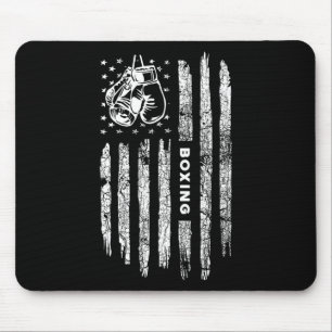 American Flag Boxing Distressed - Boxer Vintage Bo Mouse Mat