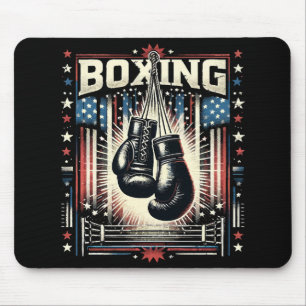 American Flag Boxing Distressed - Boxer Vintage Bo Mouse Mat