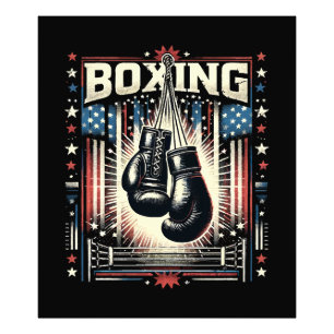 American Flag Boxing Distressed - Boxer Vintage Bo Photo Print