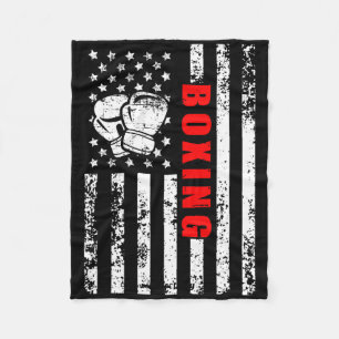 American Flag Boxing Patriotic Boxing Fleece Blanket
