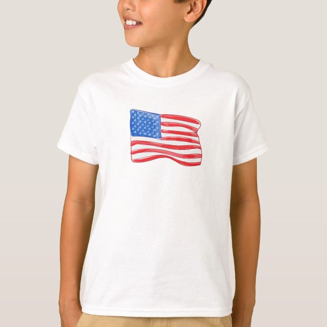 American Flag Boy's T-Shirt (Front)