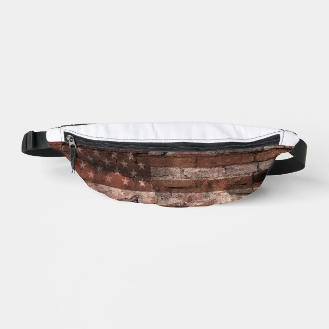 American Flag Brick Wall Bum Bags (Front)