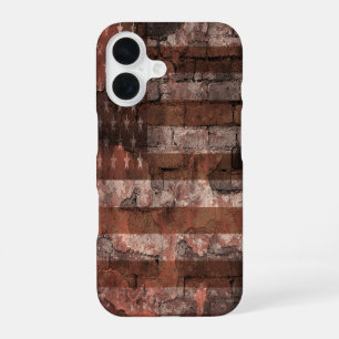 American Flag Brick Wall iPhone 16 Case