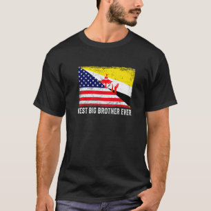 American Flag & Brunei Flag Best Big Brother Ever  T-Shirt