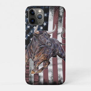 American Flag Bull  iPhone 11 Pro Case