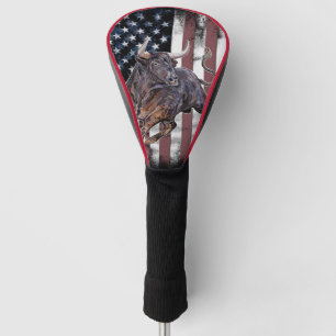 American Flag Bull Golf Head Cover