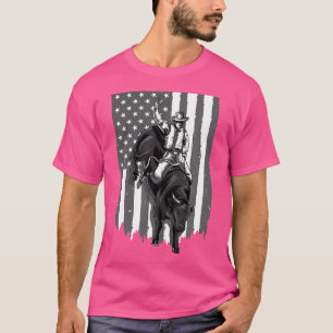 American Flag Bull Riding Cowboy 4Th Of July Patri T-Shirt