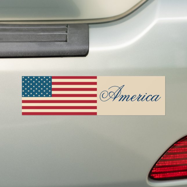 American Flag Bumper Sticker (On Car)