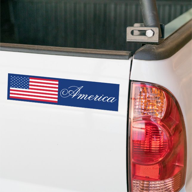  American Flag Bumper Sticker  (On Truck)