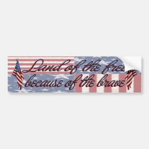 American flag bumper sticker