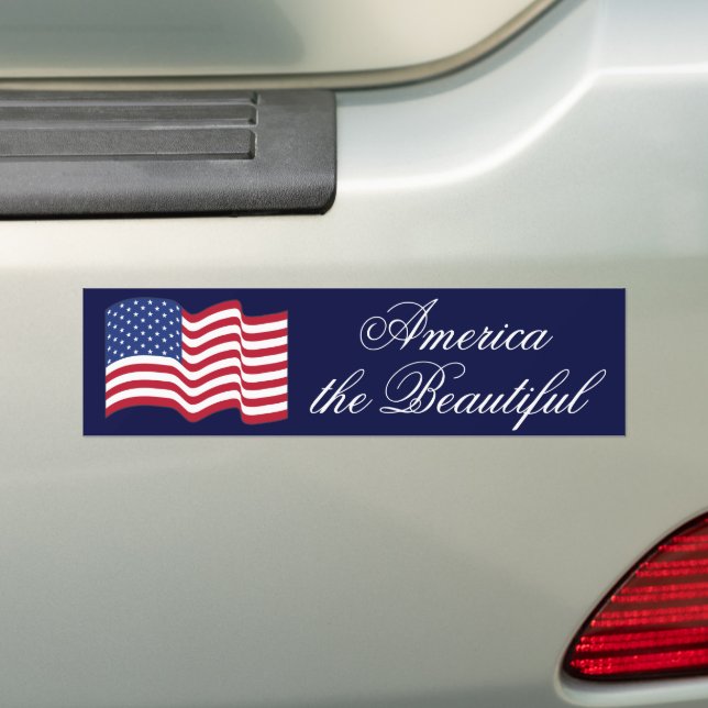 American Flag Bumper Sticker (On Car)