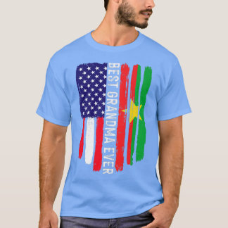 American Flag Burkina Faso Flag Best Grandma Ever  T-Shirt