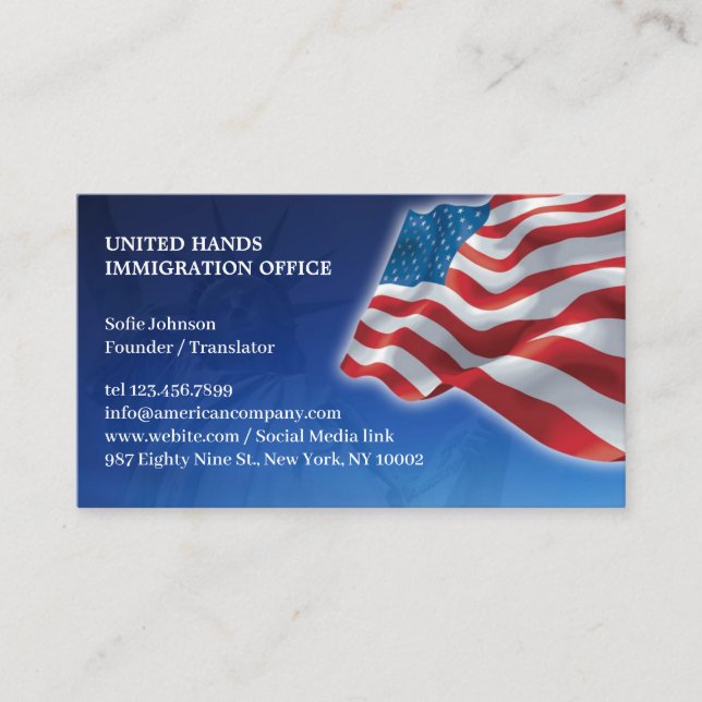 American Flag Business Card (Front)