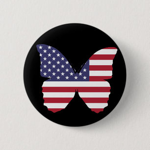 american flag butterfly button