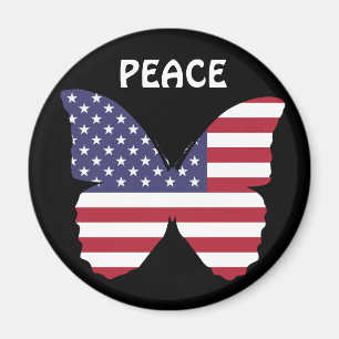 american flag butterfly magnet