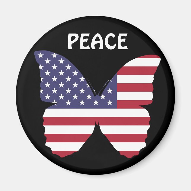 american flag butterfly magnet (Front)