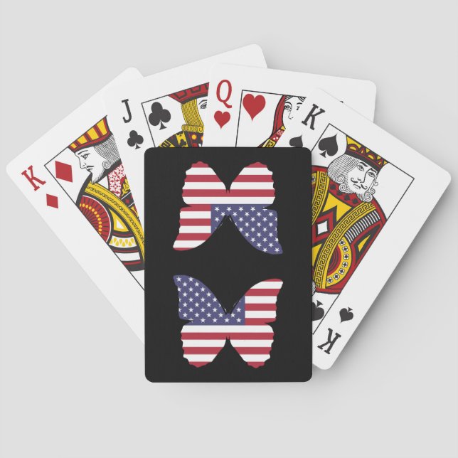 american flag butterfly playing cards (Back)