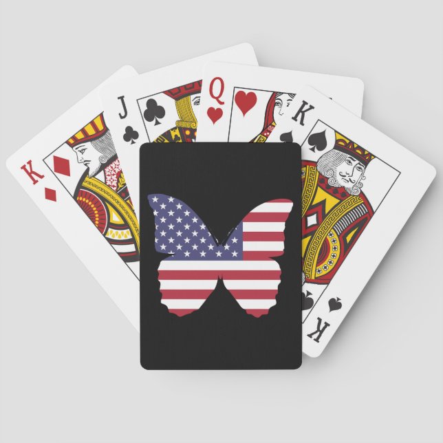 american flag butterfly playing cards (Back)