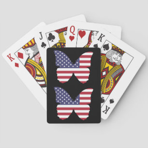 american flag butterfly playing cards