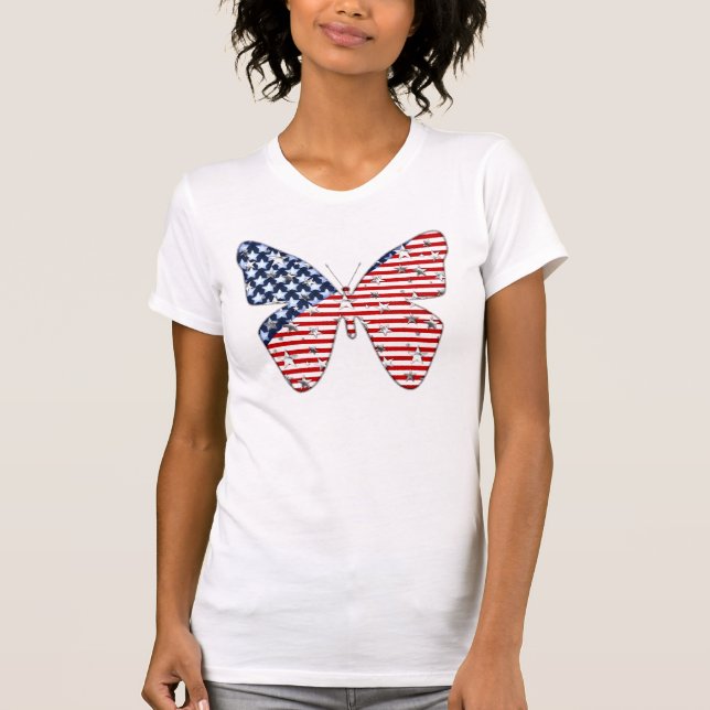 American Flag Butterfly T-Shirt (Front)