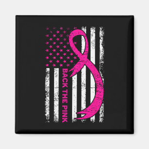 American Flag Byck The Pink Breast Cancer Awarenes Magnet