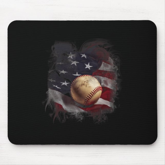 American Flag Bysebyll Vintage 4th Of July Usa Pat Mouse Mat (Front)