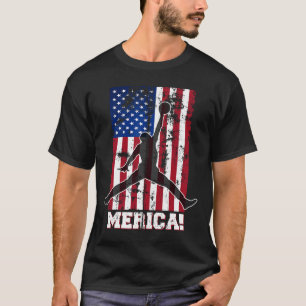 American Flag Bysketbyll Usa Flag 4th Of July Men T-Shirt
