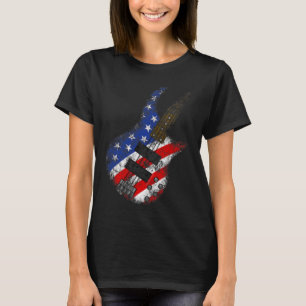 American Flag Byss Guitar Usa Independence Day 4th T-Shirt