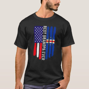 American Flag & Cabo Verde Flag Best Grandpa Ever T-Shirt