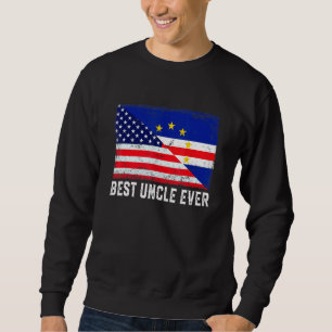 American Flag Cabo Verde Flag Best Uncle Ever Fami Sweatshirt