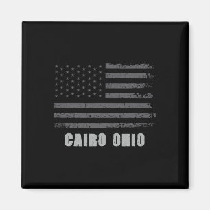 American Flag Cairo, Ohio Usa Patriotic Souvenir F Magnet
