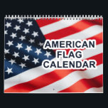 American Flag Calendar 2026<br><div class="desc">A wall calendar with American flag photos. It has U.S. holidays. You can also change the holidays to countries listed in the drop down menu. Great for American institutions,  schools,  public and government organisations in addition to personal use.</div>