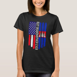 American Flag & Cambodia Flag Best Grandmother Eve T-Shirt