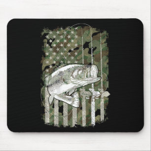 American Flag Camo B Fish Fishing (on Ck) For Fish Mouse Mat