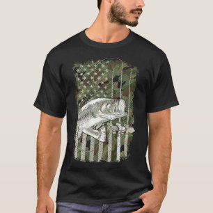 American Flag Camo B Fish Fishing (on Ck) For Fish T-Shirt