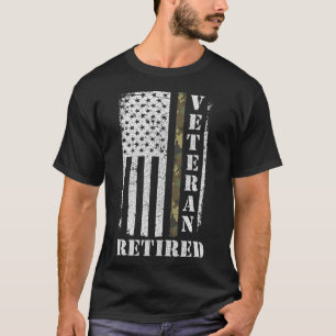 American Flag Camo Proud Us Army Veteran Retired T T-Shirt