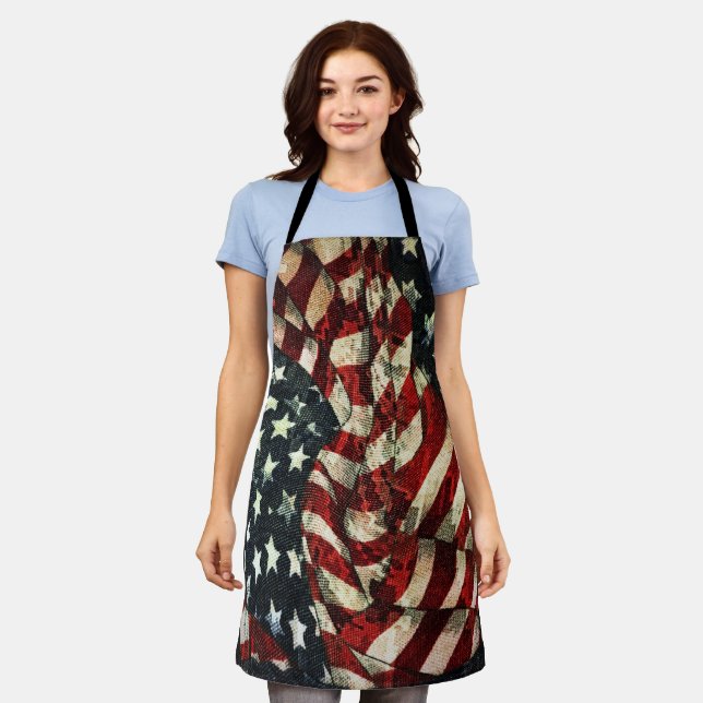 American Flag-Camouflage by Shirley Taylor Apron (Worn)