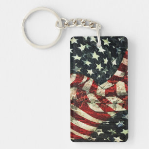 American Flag-Camouflage by Shirley Taylor Key Ring
