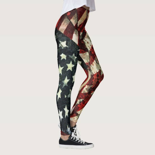 American Flag-Camouflage by Shirley Taylor Leggings (Right)
