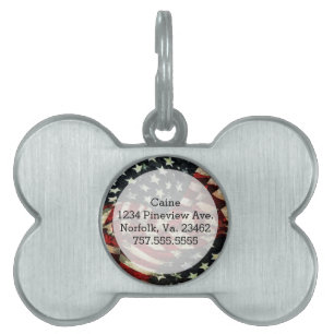 American Flag-Camouflage by Shirley Taylor Pet Name Tag