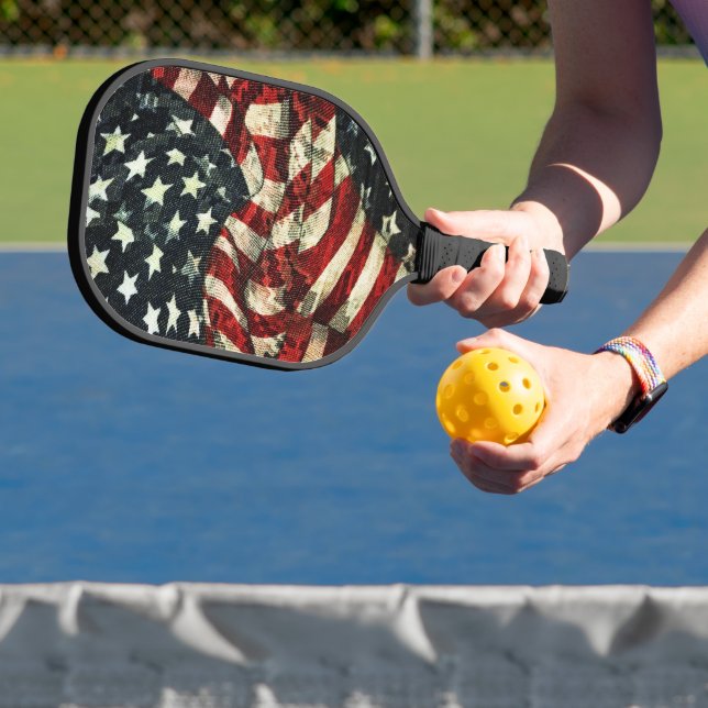 American Flag-Camouflage by Shirley Taylor Pickleball Paddle (Insitu)