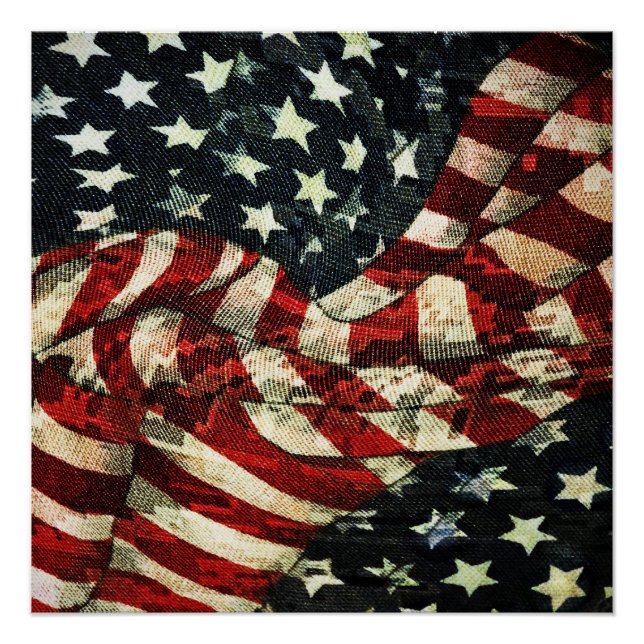 American Flag-Camouflage by Shirley Taylor Poster (Front)