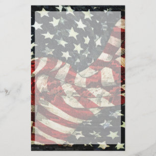 American Flag-Camouflage by Shirley Taylor Stationery