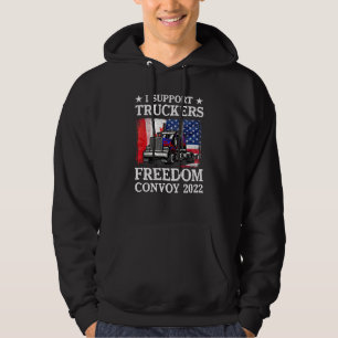 American Flag Canada Flag Freedom Convoy 2022 Truc Hoodie