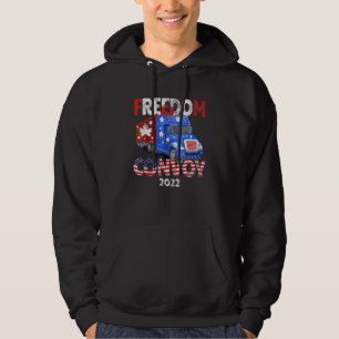 American Flag Canada Flag Freedom Convoy 2022 Truc Hoodie