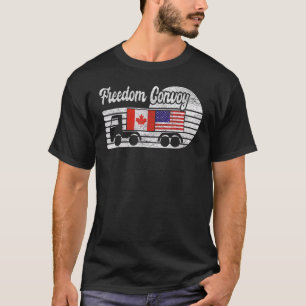 American Flag Canada Flag Freedom Convoy 2022 Truc T-Shirt