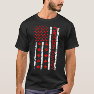American Flag Canada Flag Freedom Convoy 2022 Truc T-Shirt